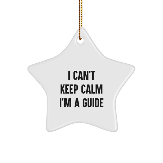 Funny Guide Gifts from Friends for Guide Enthusiasts I Can't Keep Calm Star Ornament, Christmas Unique Gifts for Guide Lovers - Image 1