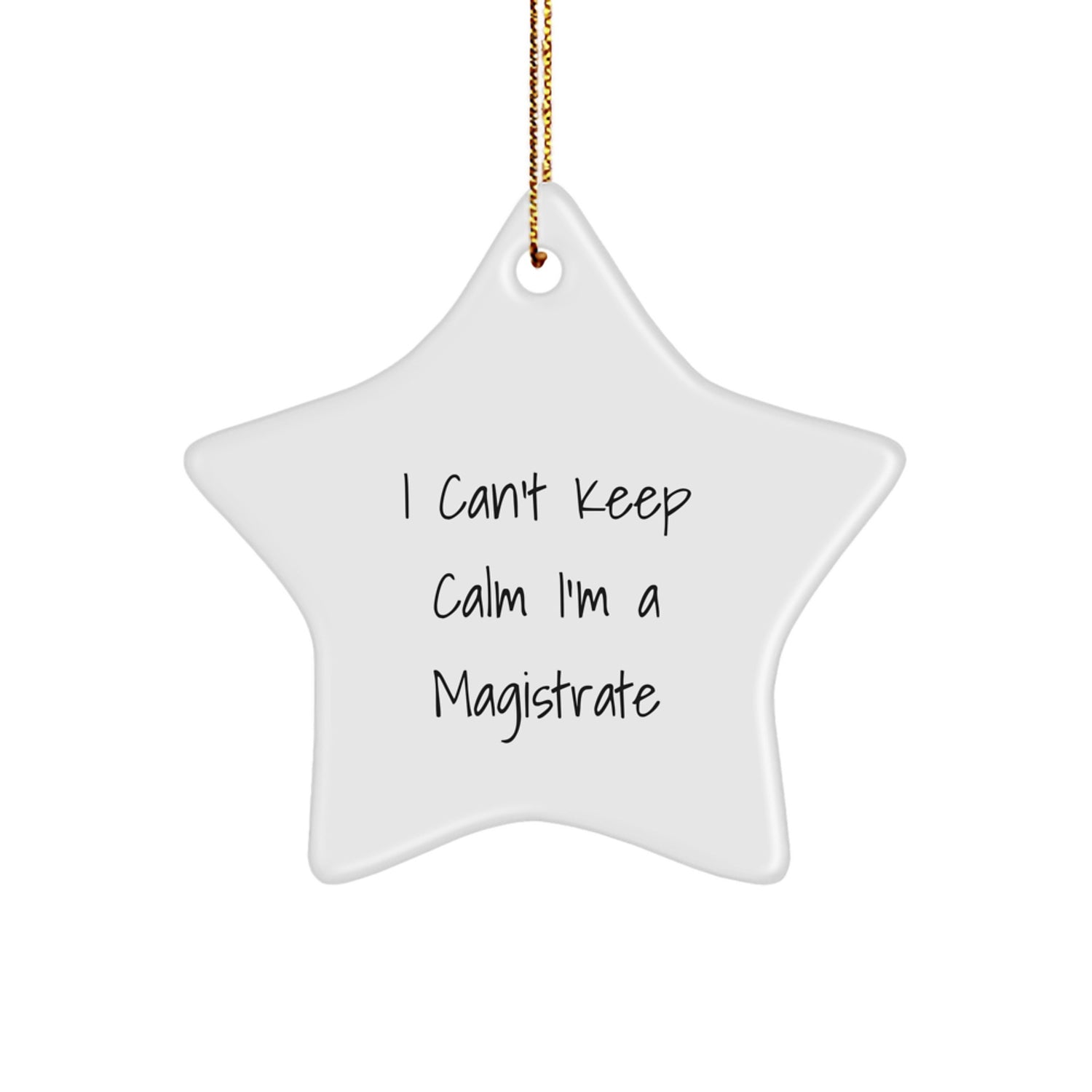 Gifts from Friends and Family for Magistrate Funny I Cant Keep Calm Star Ornament Christmas Unique Decorations - Image 1