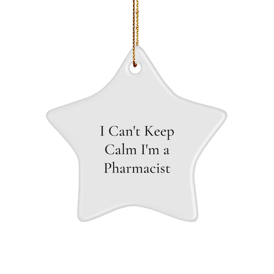 Funny Pharmacist Gifts from Friends - I'm A Pharmacist Star Ornament, White, Christmas Unique Gifts - Image 1