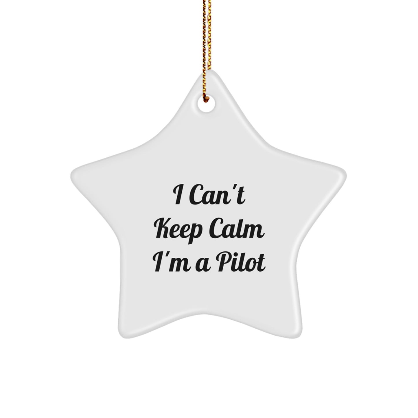 Pilot Gifts for Men, Funny Star Ornament I Cant Keep Calm Im A Pilot Christmas - Image 1