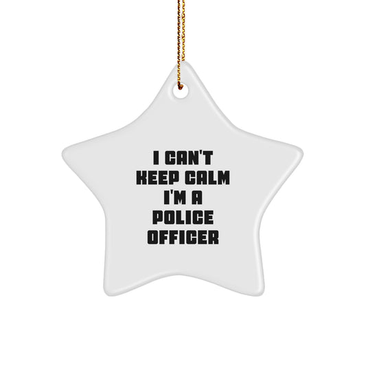 Funny Gifts for Police Officer - I'm A Police Officer Star Ornament, Perfect for Christmas Unique Gifts from Family, Friends, Coworkers - Image 1