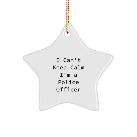 Funny Police Officer Gifts from Men to Police Officer Friends - I'm A Police Officer Star Ornament for Christmas Unique Gifts - Image 1