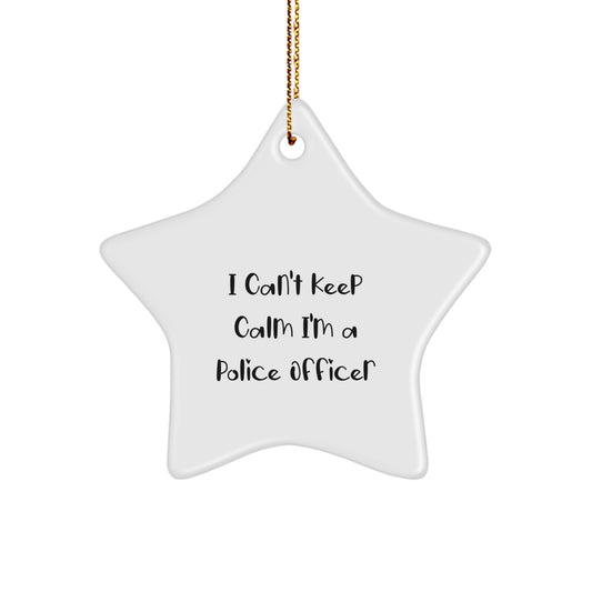 Funny I'm a Police Officer Christmas Star Ornament Gifts from Men to Police Officer Friends - Image 1