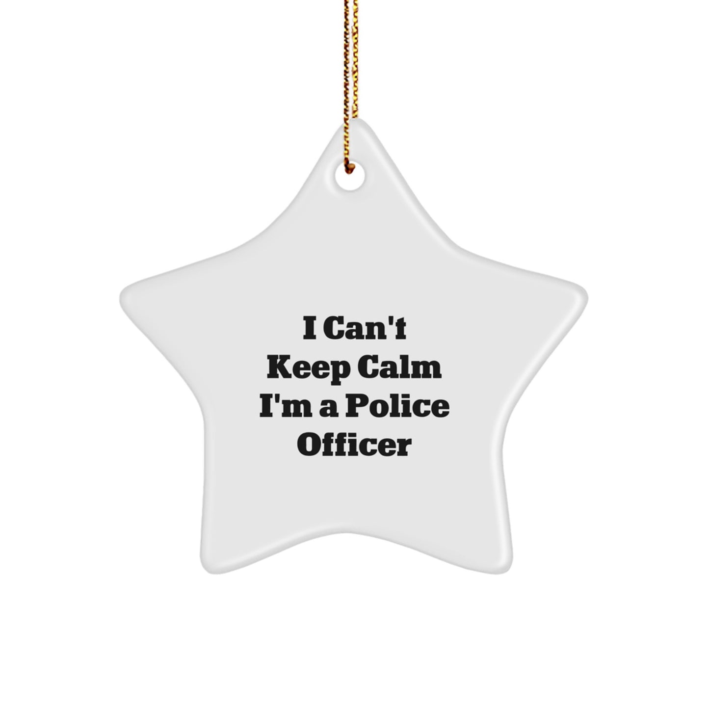 Funny Police Officer Gifts from Men - I'm A Police Officer Star Ornament, White Star Shaped Decor for Christmas Unique Gifts - Image 1