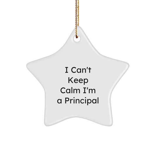 Funny Principal Star Ornament I Cant Keep Calm I'm A Principal Gifts from Friends for Men Principal - Image 1