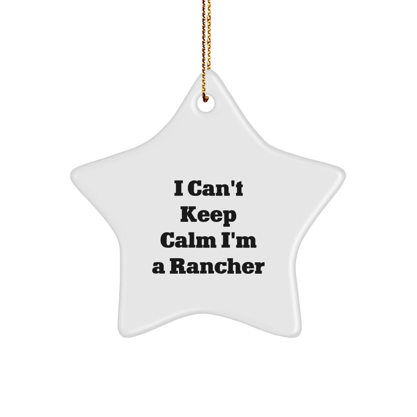 Funny Rancher Gifts I Can't Keep Calm Star Ornaments for Rancher Men Friends Family Christmas Unique Gifts from Friends to Rancher - Image 1