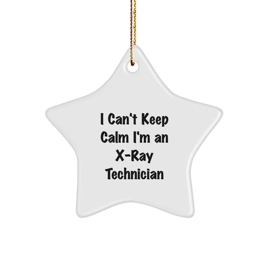 Funny X-Ray Technician Gifts I Can't Keep Calm I'm An X-Ray Technician Star Ornament for Christmas from Friends to X-Ray Technician - Image 1