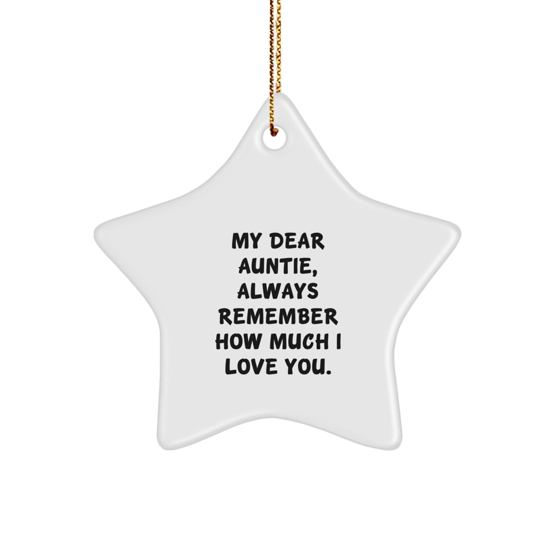 Gifts from Men to Auntie, Star Ornament with Funny Quote, Perfect for Christmas - Image 1