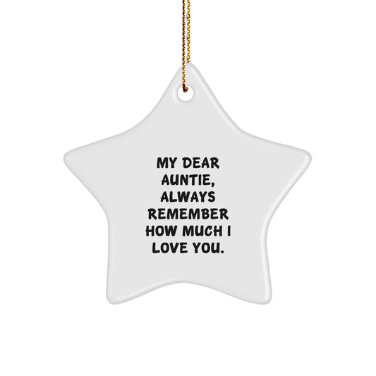 Gifts from Men to Auntie, Star Ornament with Funny Quote, Perfect for Christmas - Image 1