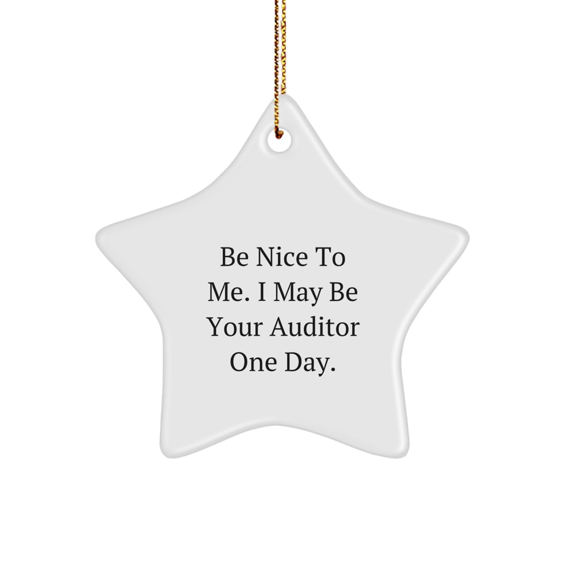 Be Nice to Me, Auditor Gifts, Funny Star Ornament for Christmas, Gifts from Family, for Auditor - Image 1