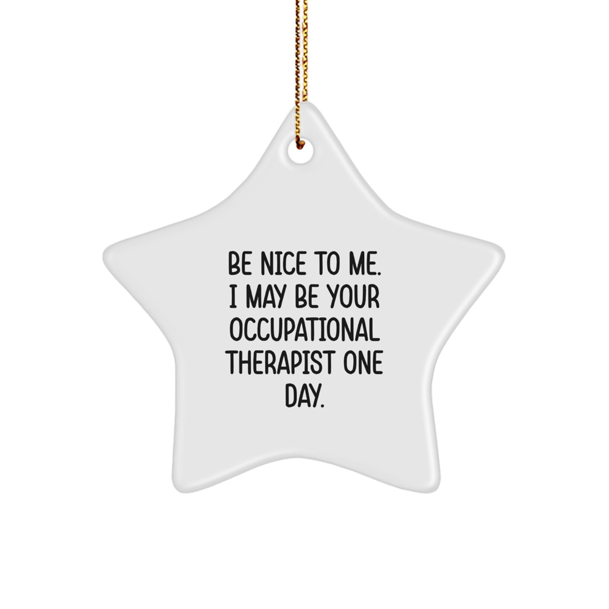 Funny Occupational Therapist Gifts from Friends for Christmas Unique Star Ornament, Be Nice To Me One Day Star Shaped Decor - Image 1
