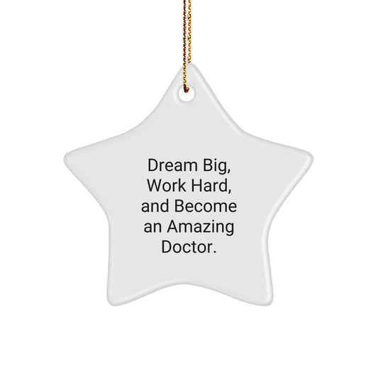 Inspirational Doctor Gifts from Family - Dream Big Work Hard Star Ornament for Christmas - Image 1