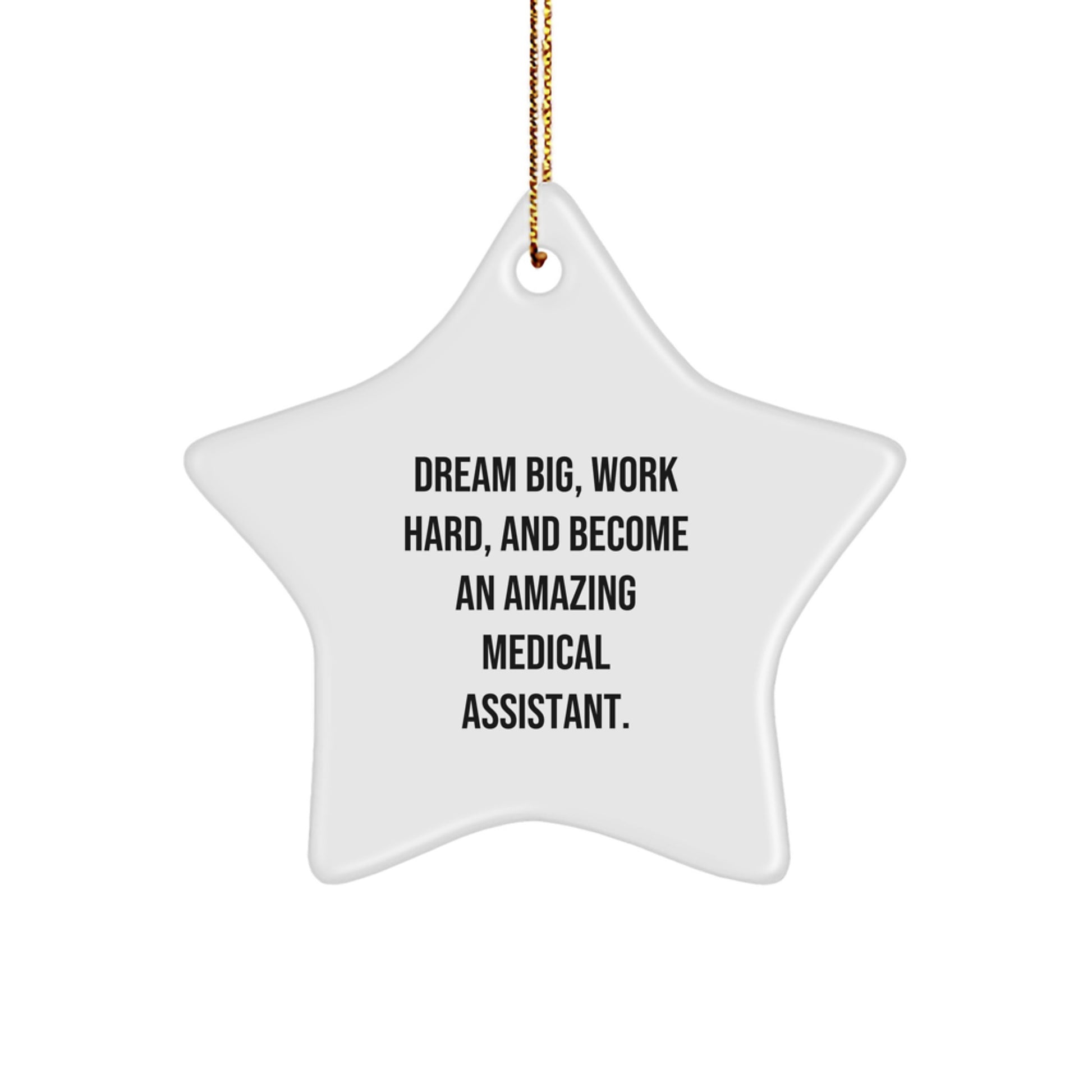 Gifts from Family to Medical Assistant - Star Ornament with Inspirational Quote - 'Dream Big, Work Hard, And Become An Amazing Medical Assistant.' - Christmas Unique Gifts - Image 1
