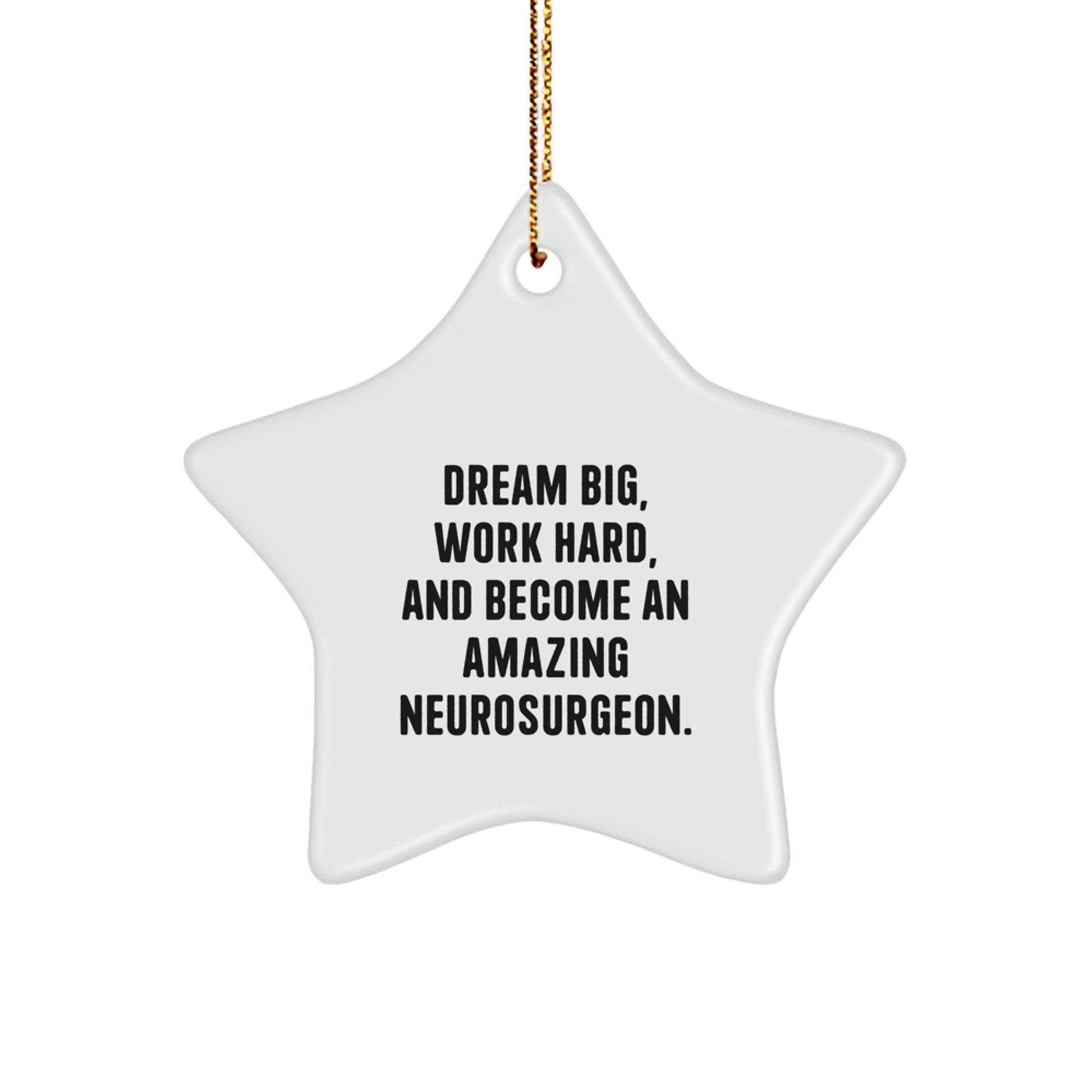 Inspiring Gifts for Neurosurgeon Friends and Family - 'Dream Big, Work Hard' Star Ornament, Christmas Unique Decorations - Image 1