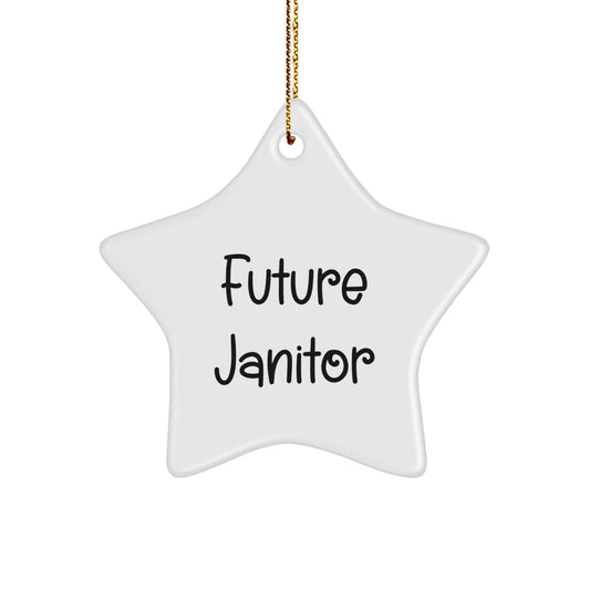 Funny Future Janitor Gifts from Men, Star Ornament for Janitor, Funny Quote: 'One day I'll be a,',
   - Image 1