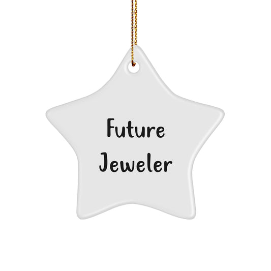 Funny Future Jeweler Quotes Gifts from Family to Friends Star Ornament White Christmas - Image 1