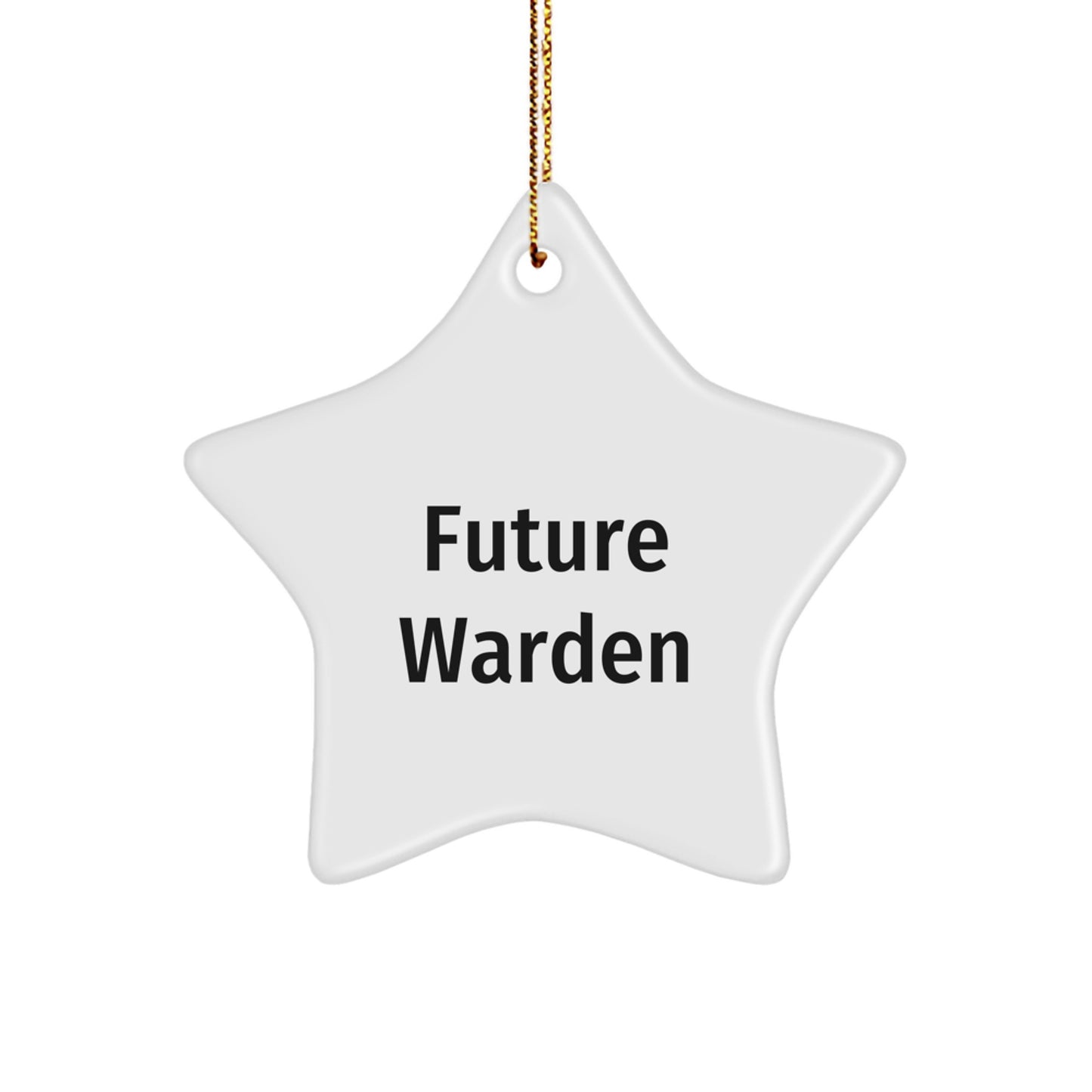 Funny Future Warden Star Ornament Gifts for Men, Unique Christmas Decorations from Friends, Warden Enthusiast Gift Ideas - Image 1
