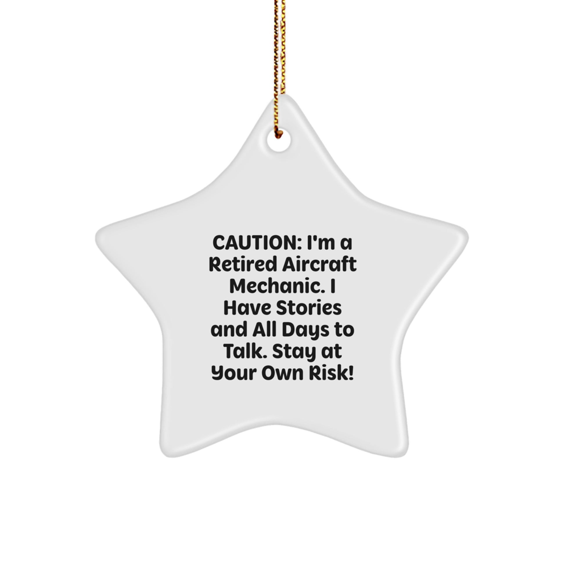 Funny Aircraft Mechanic Star Ornament Christmas Unique Gift for Men, Unique Star Decoration from Friends, Retired Aircraft Mechanic's Quirky Gift for Coworkers - Image 1