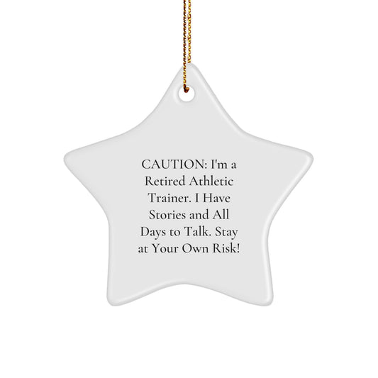 Funny Gifts from Men for Athletic Trainer Friends and Coworkers - Star Ornament with Sublimation Printing - Christmas Unique Decorations from Family - Image 1