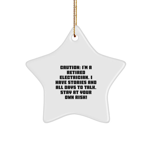 Funny Electrician Gifts from Men to Friends, Christmas Unique Star Ornament for Electrician Coworkers - Image 1