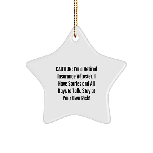 Funny Gift for Insurance Adjuster, Unique Star Ornament from Friends, Christmas Unique Gifts for Men or Women, Insurance Adjuster Star Ornament - Image 1