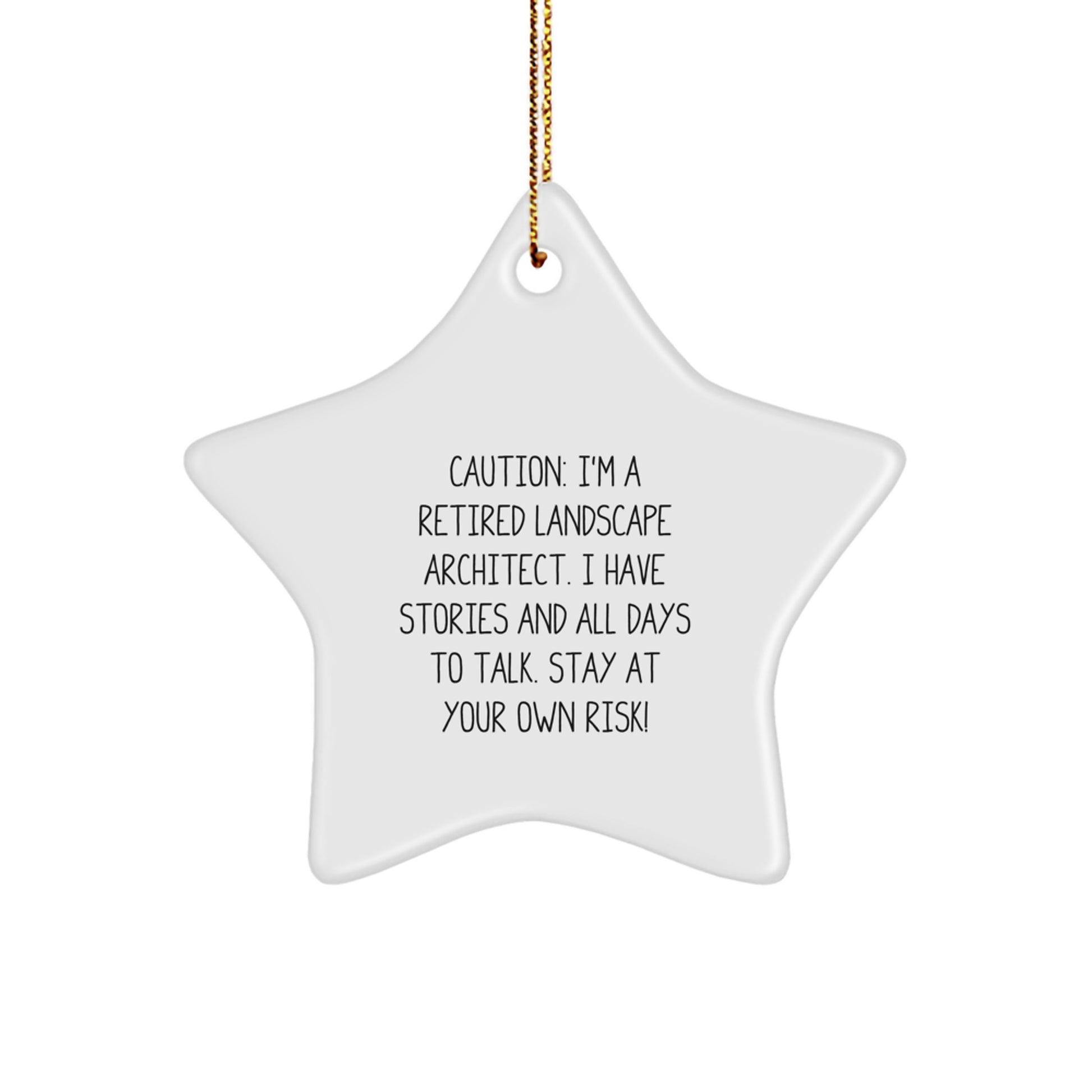 Landscape Architect Funny Gift, Christmas Unique Star Ornament, Gifts from Friends to Landscape Architect, Stay At Your Own Risk Christmas Star Decoration - Image 1