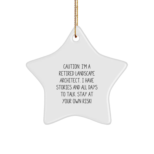 Landscape Architect Funny Gift, Christmas Unique Star Ornament, Gifts from Friends to Landscape Architect, Stay At Your Own Risk Christmas Star Decoration - Image 1