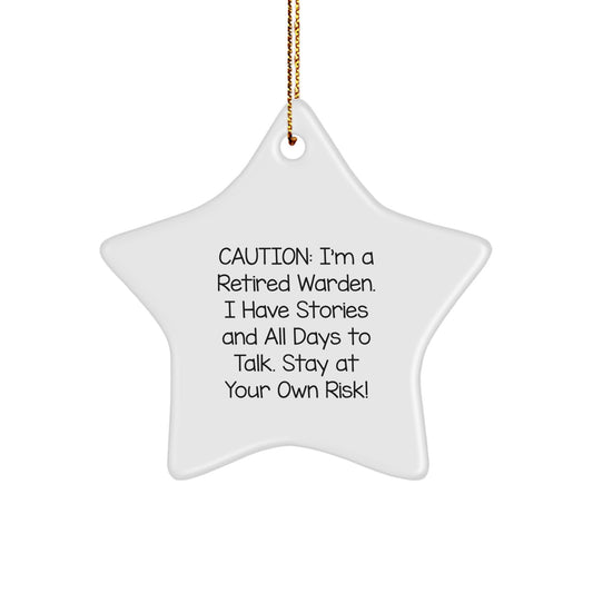 Funny Warden Star Ornament Gifts from Men, Perfect for Warden Friends at Christmas Unique Gifts - Image 1