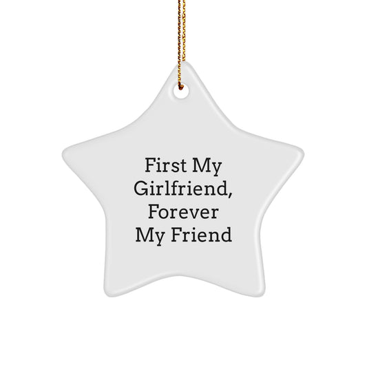 Funny Sweetheart Gifts for Her, Star Ornament Quote 'First My Sweetheart, Forever My Friend', Christmas Unique Gifts from Men to Women - Image 1