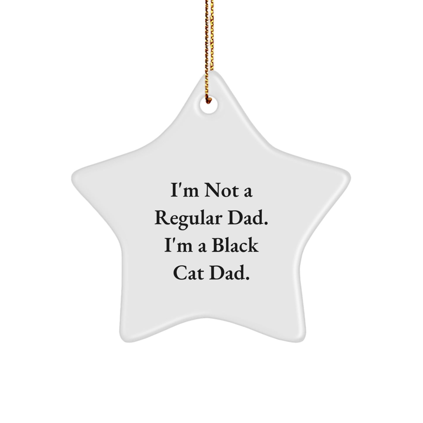 Funny Black Cat Dad Gift for Men, Christmas Unique Star Ornament, Gifts from Husband to Black Cat Lover, I'm Not A Regular Dad. I'm A Black Cat Dad. - Image 1
