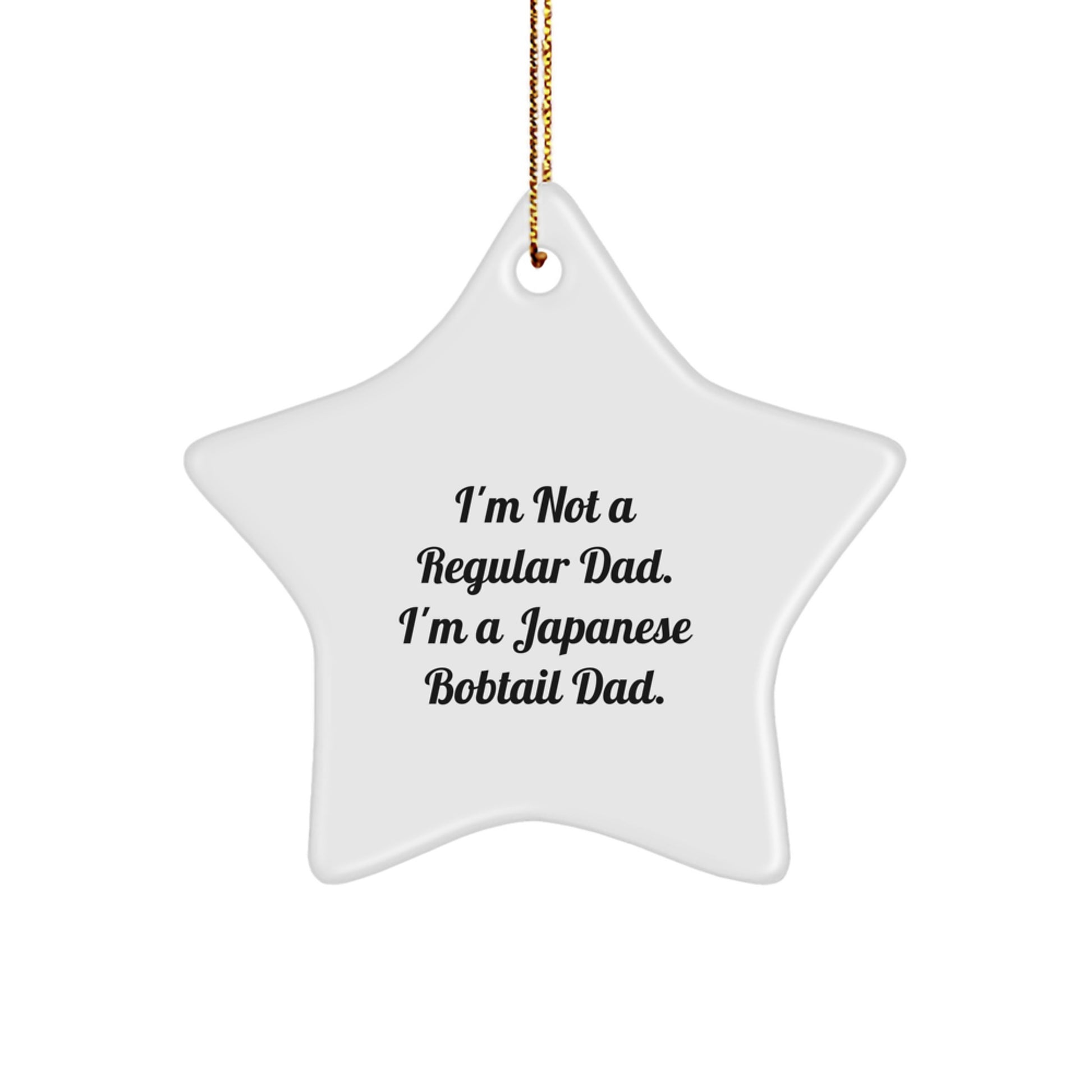 Japanese Bobtail Cat Star Ornament, Funny Dad Gift for Christmas Unique Gifts from Men, Gifts for Japanese Bobtail Cat Lovers - Image 1