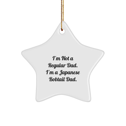 Japanese Bobtail Cat Star Ornament, Funny Dad Gift for Christmas Unique Gifts from Men, Gifts for Japanese Bobtail Cat Lovers - Image 1