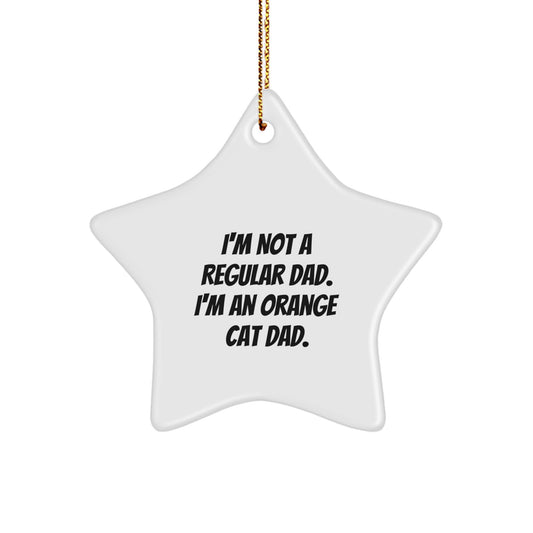 Orange Cat Dad's Funny Star Ornament Gifts from Men to Friends on Christmas - Image 1