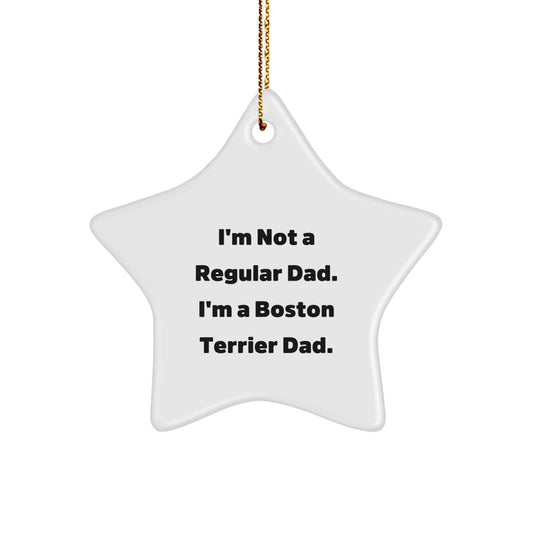 Boston Terrier Dad Gifts for Men from Family - Funny Star Ornament for Christmas - Image 1