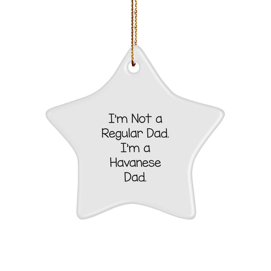 Havanese Dad Gifts, Funny Star Ornament for Men, Women, Friends, Coworkers, Family - 'I'm Not A Regular Dad. I'm A Havanese Dad.' Christmas Unique Gifts from Men to Havanese Dog Lovers - Image 1