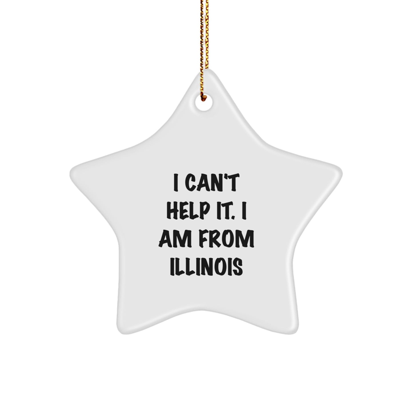 Funny Illinois Star Ornament Gifts from Friends and Family, Perfect for Illinois Enthusiasts, Star Shaped Decorations for Christmas Unique Gifts - Image 1