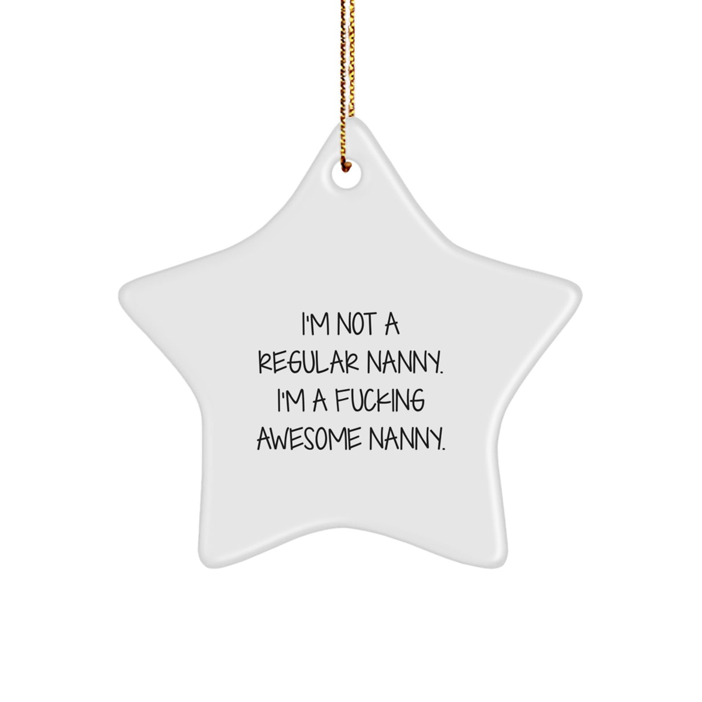 Funny Nanny Gifts from Family for Nanny Christmas Unique Star Ornament - Image 1