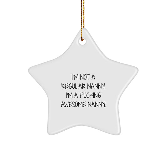 Funny Nanny Gifts from Family for Nanny Christmas Unique Star Ornament - Image 1