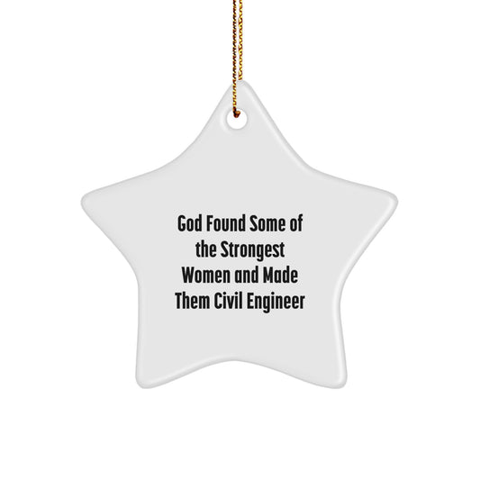 Funny Civil Engineer Star Ornament Gifts from Men to Women Friends Family Coworkers for Christmas Unique Decorations - Image 1