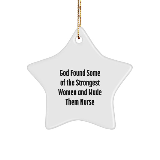 Funny Nurse Star Ornament Gifts from Men to Nurses, Unique Christmas Decorations for Nurse Friends, Star Shaped Nurse Ornament - Image 1