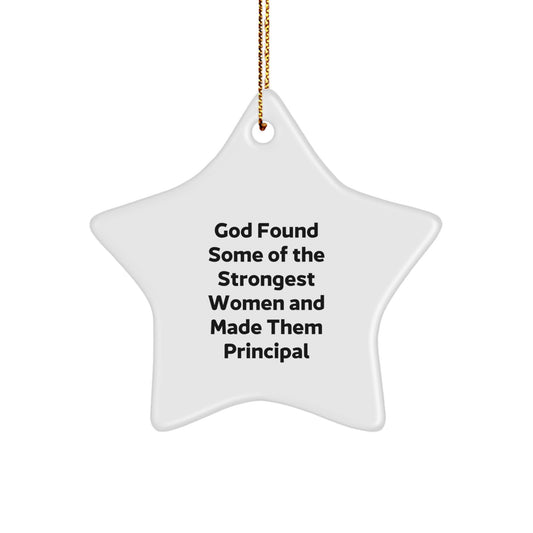Funny Principal Women Gifts - Inspirational Star Ornament for Christmas Unique Gifts from Friends, Coworkers, or Family to Principal, Teachers, or Women in Charge - Image 1