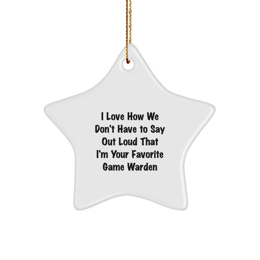 Funny Game Warden Gifts for Men, Star Ornament for Christmas Unique Gifts from Friends, Family, Coworkers - Image 1