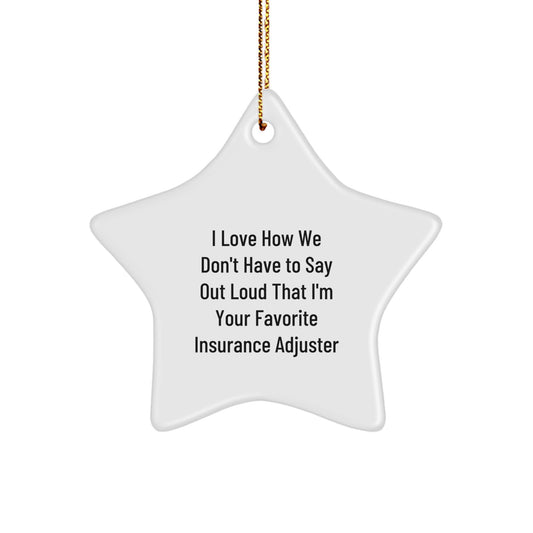 Funny Insurance Adjuster Gifts from Men to Favorite Insurance Adjuster Star Ornament for Christmas - Image 1