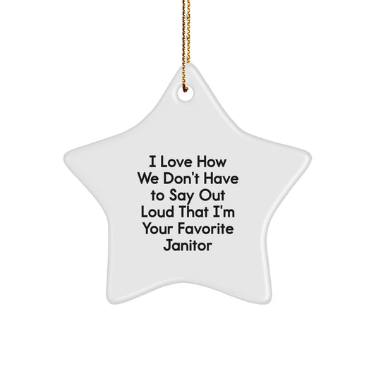 Funny Janitor Gifts for Men from Friends, Star Ornament Janitor Appreciation, Christmas Unique Gifts Ideas - Image 1