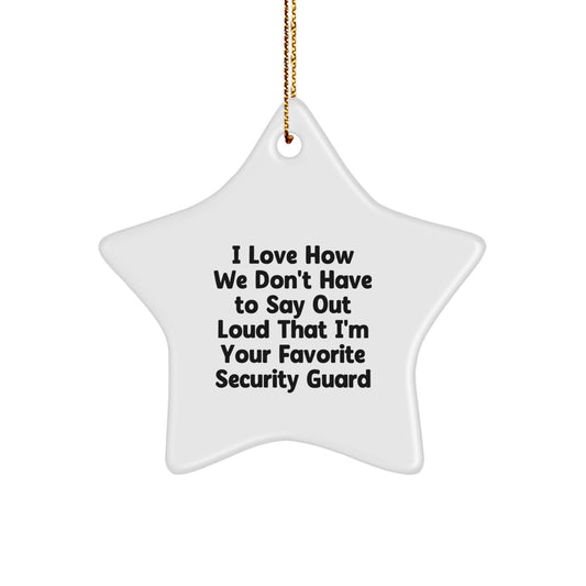 Funny Security Guard Gifts from Men for Favorite Security Guard Star Ornament - Christmas Unique Gifts for Security Guard - Image 1