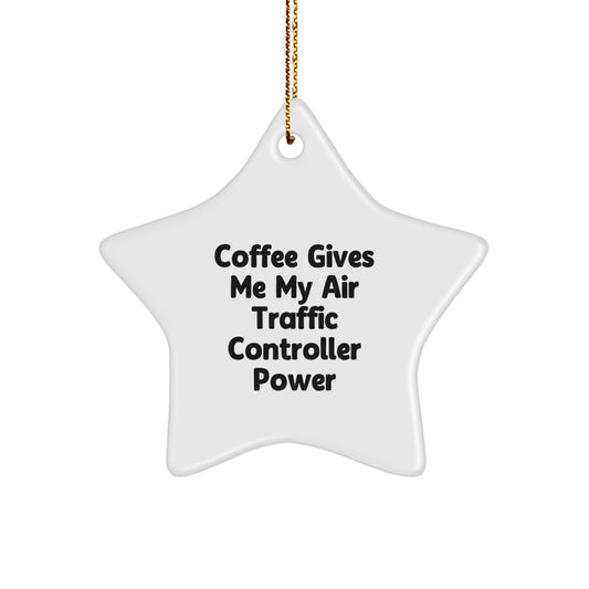 Air Traffic Controller Star Ornament, Funny Gift for Friends, Coworkers, Family, Christmas Unique Present from Men, Women - Image 1