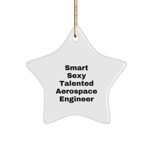 Aerospace Engineer Gifts for Men, Funny Smart Sexy Star Ornament, Christmas Unique Gifts from Family - Victory Thru Vision 
