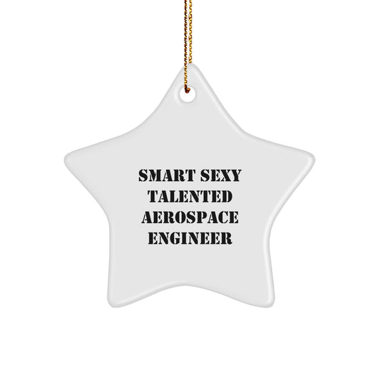 Funny Aerospace Engineer Star Ornament Gifts from Friends, Unique Christmas Unique Gifts for Smart Sexy Talented Aerospace Engineers, Star Shaped Decorations - Image 1
