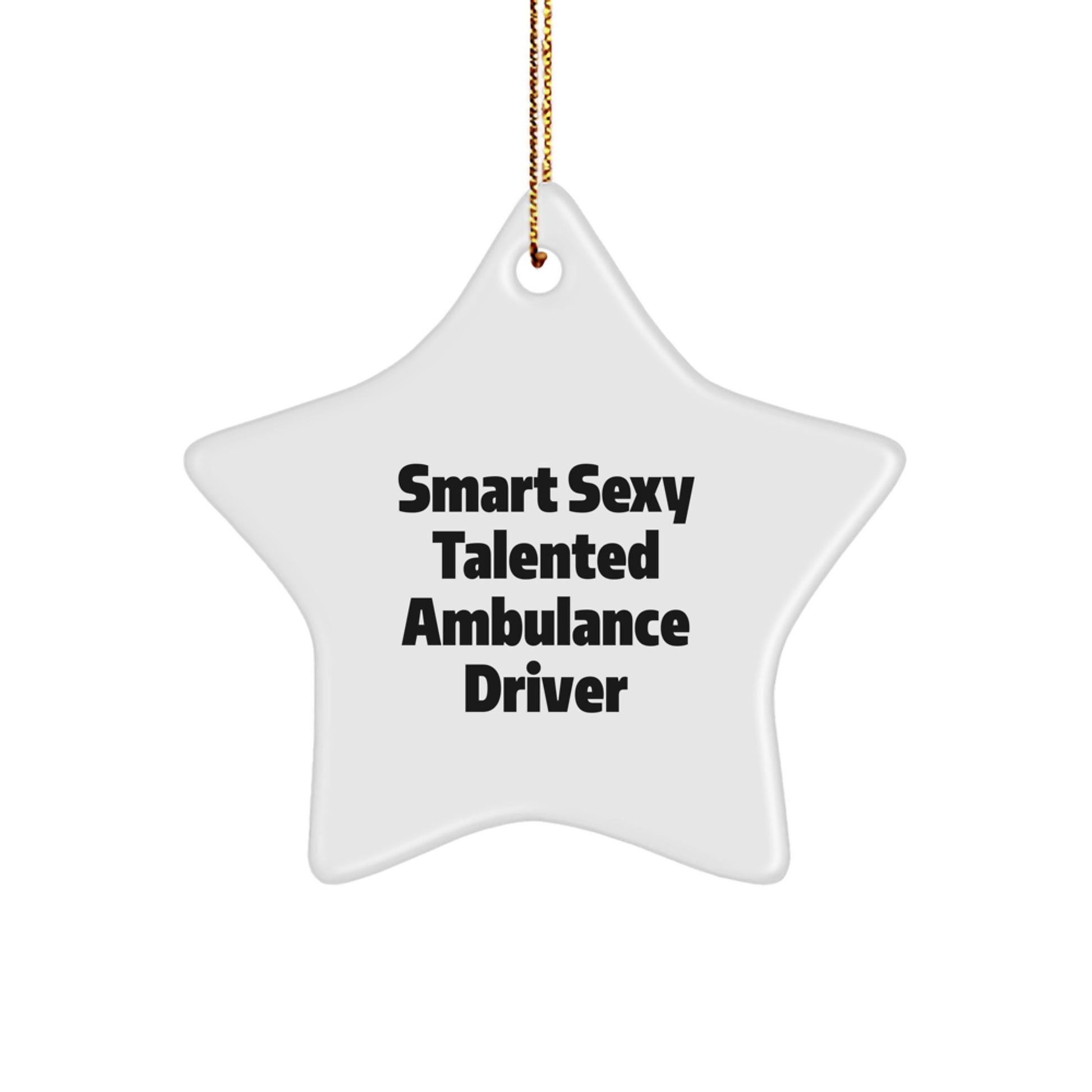 Funny Ambulance Driver Christmas Unique Gift, Smart Sexy Talented Decor Star Ornament for Ambulance Driver, Gifts from Friends, Ambulance Driver Star Ornament - Image 1