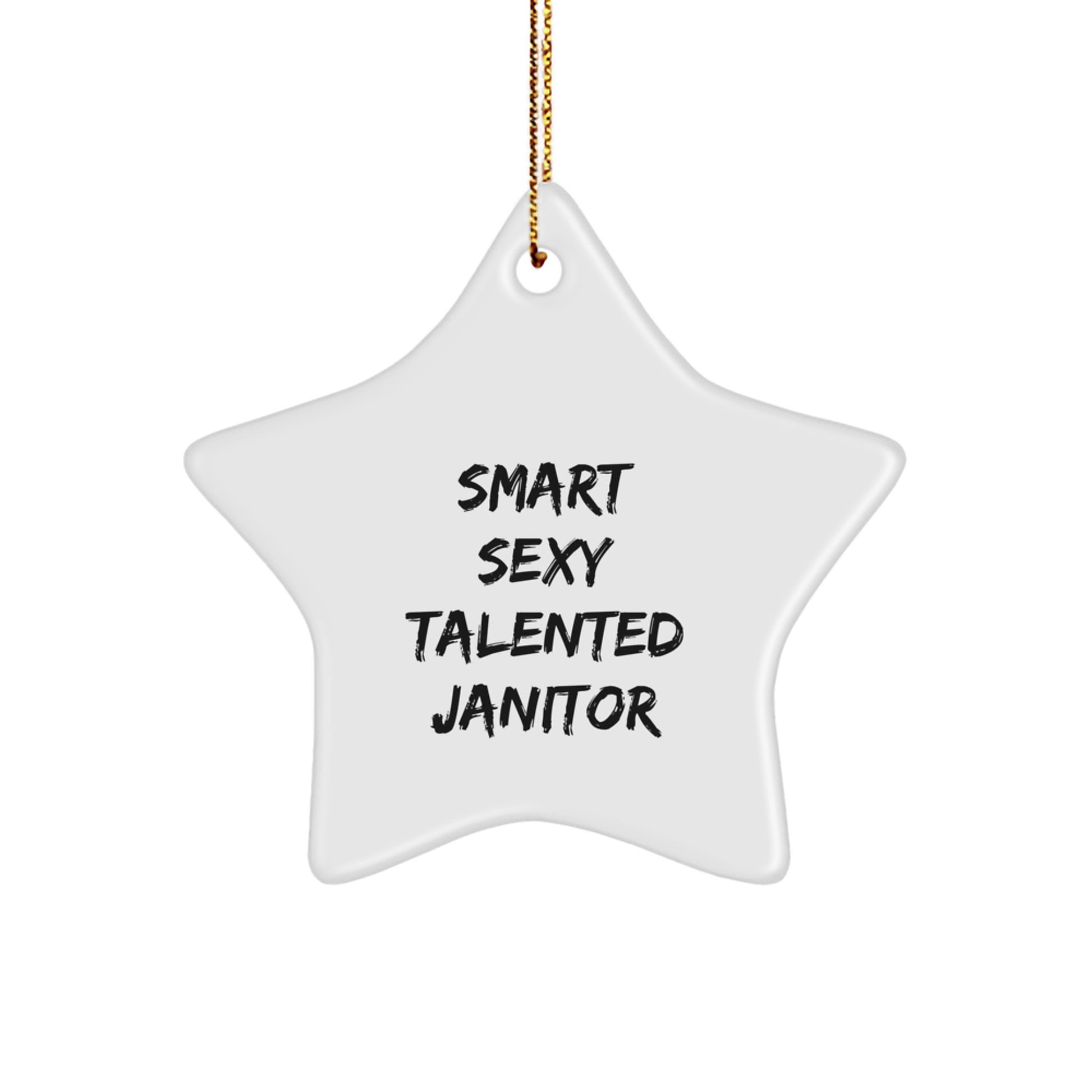 Smart Sexy Talented Janitor Gifts for Men - Funny Christmas Star Ornament from Friends for Janitors with Quote - Image 1
